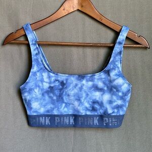 PINK Victoria's Secret Blue Tie-Dye Sports Bra